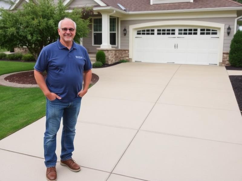 Satisfied Customer with New Concrete Driveway